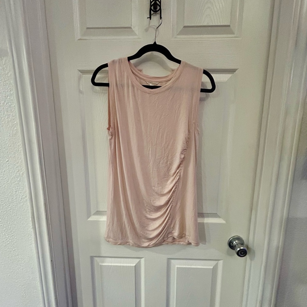 Caslon (Nordstrom) Asymmetrical Light Pink Sleeveless Knit Top